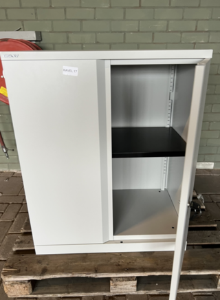 Lage archiefkast , Bisley , Grijs / Chroom